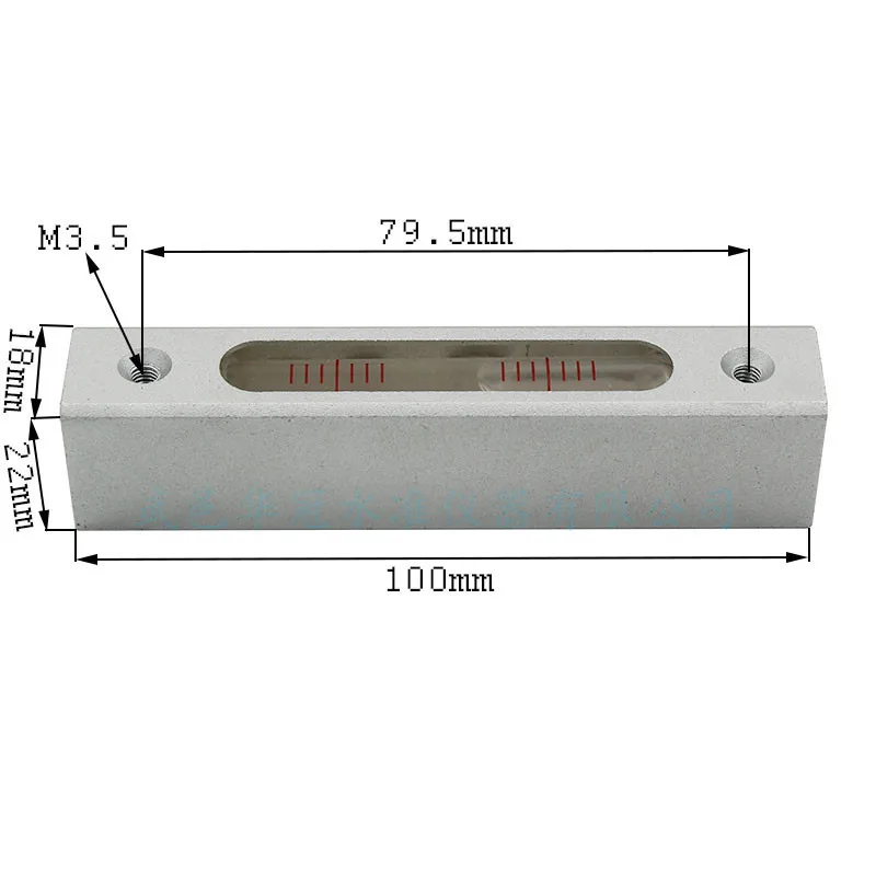 Haccury, длинная полоса, алюминиевый сплав, пузырьковый уровень, для украшения пола, бильярдный стол, выравнивающий, размер пузырьков для воды, 100*22*18 мм - Цвет: Accuracy 0.05mm