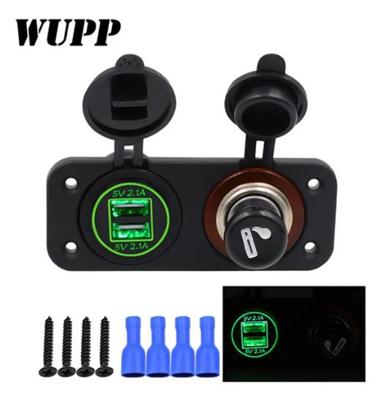 

WUPP Waterproof Dust-proof 5V 3.1A Dual Charger Motorcycle Boat Power Socket Adapter USB Charger For Phone/GPS