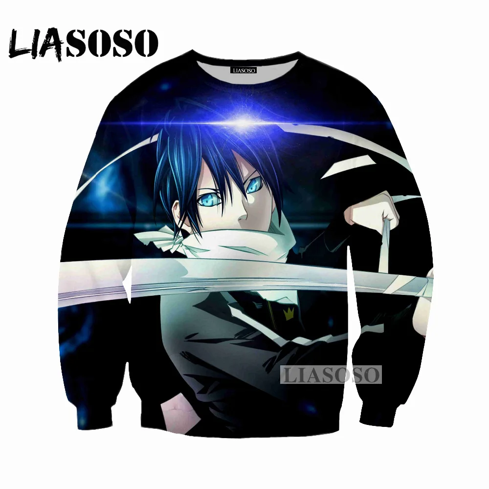 

LIASOSO Autumn New Men Women Fashion Hoodies 3D Print Anime Noragami Sweatshirt Long Sleeve Hip Hop Top Harajuku Pullover M034