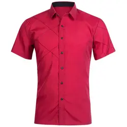 ROPALIA Лето Для мужчин рубашка бренд Для мужчин хлопок Рубашка с короткими рукавами рубашка отложной воротник кардиган рубашка Для мужчин