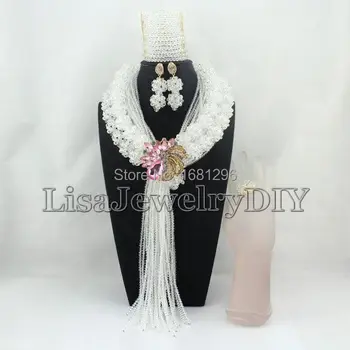 

Statement Crystal Ball Costume Jewellery Nigerian Wedding African Beads Jewelry Set HD0744