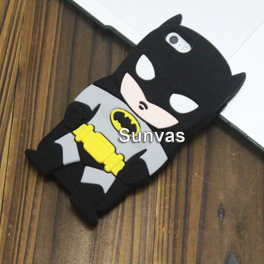 3D lindo de dibujos animados Minnie Batman de silicona suave cubierta trasera para iPhone 5 5S 5C SE 6 6 s X XR xs Max 7 8 Plus teléfono Fundas Coque