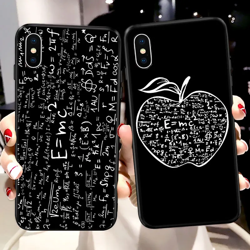 

Einstein E=Mc Math Equation Cases For iPhone 6S Soft Silicone Protect Phone Case for iPhone X XR XS Max 5S SE 6 7 8 Plus Cover