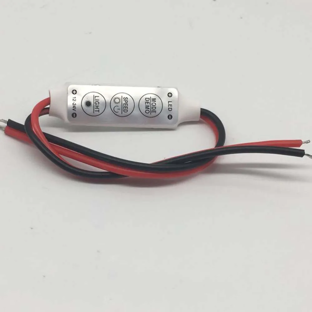 12 V-24 V Mini 3 ключа одинарный Цвет светодиодный контроллер Яркость диммер для светодиодный 3528 5050 полосы света