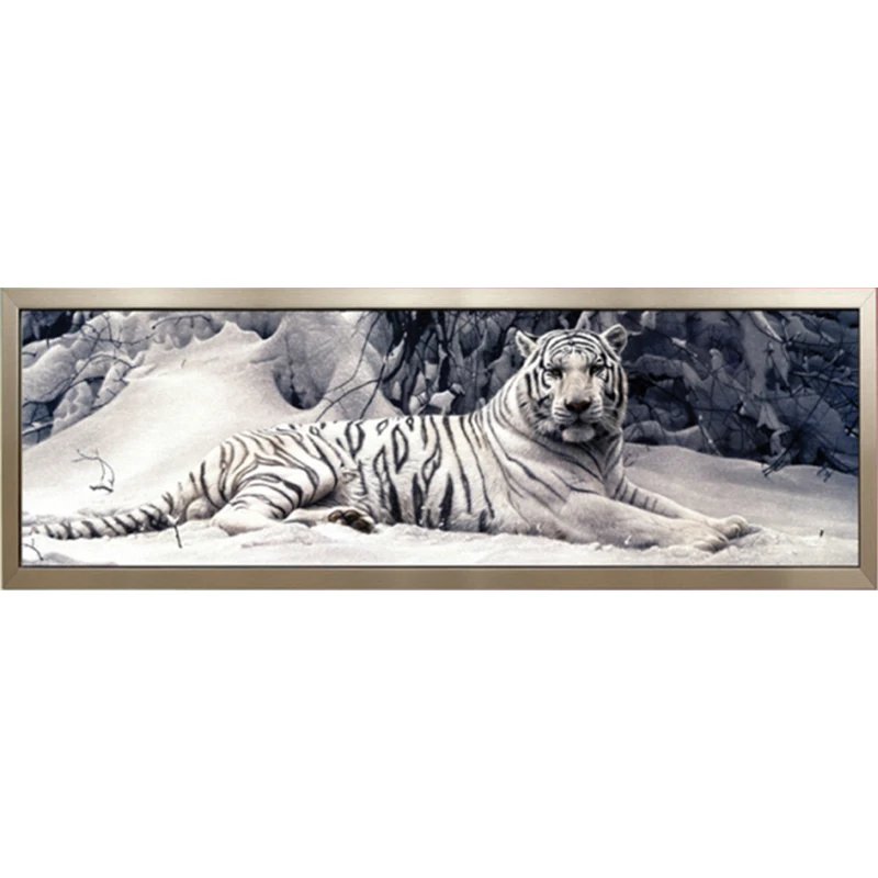 160X48 см Diy 5D алмазная картина Крадущийся тигр, круглая Алмазная мозаичная картина ручной работы наборы для вышивки крестом Алмазная вышивка