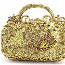 Итальянский клатч, золотистая сумка в комплекте, вечерняя Свадебная коробка, металлическая Сумка-клатч с кристаллами, подходящая обувь, полый кристалл