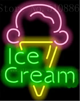 

17*14" Ice Cream NEON SIGN REAL GLASS BEER BAR PUB LIGHT SIGNS store display Restaurant Shop ocaasional Advertising Lights