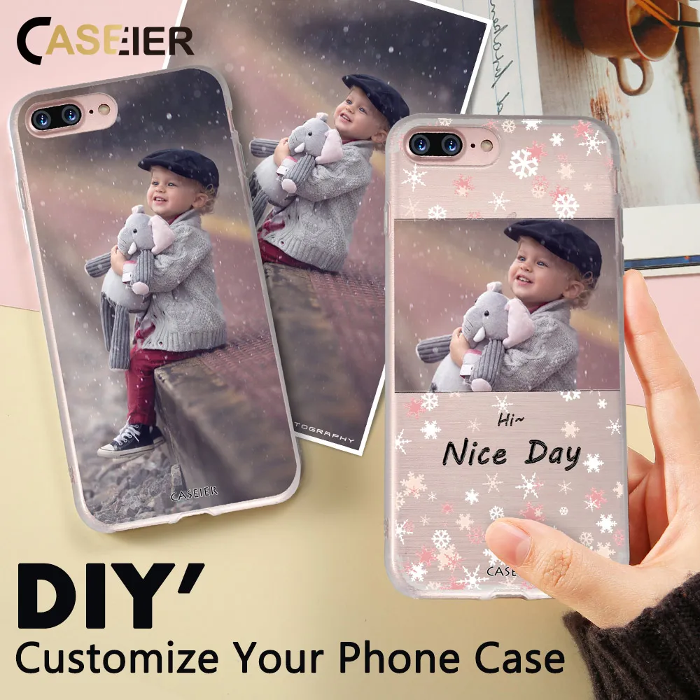Caseier DIY ТПУ чехол для телефона iPhone 7 8 Дизайн вашего уникального Корпуса Plus мягкий
