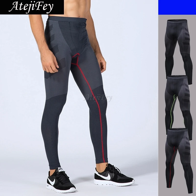 

Jogging Elastic Men Pants Legging Slim Fit Sport Fitness Running Training Leggings With Pocket Gym Clothes Gym