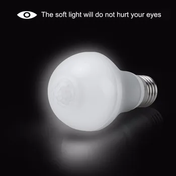 

LumiParty E27 7W LED Light Bulb with PIR Motion Sensor Auto PIR Motion Detection light bulbs For Cars Lamp Porch Hallway Garden