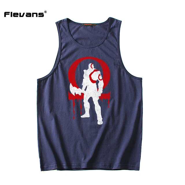Gyms clothing Brand singlet bodybuilding stringer tank top God of War Kratos men fitness T shirt muscle guys sleeveless vest