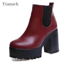 Fashion New Ankle Boots Block Heeled Shoes Women Platform Pumps Sexy High Heels Woman wo1808113 chain design block heeled ankle boots