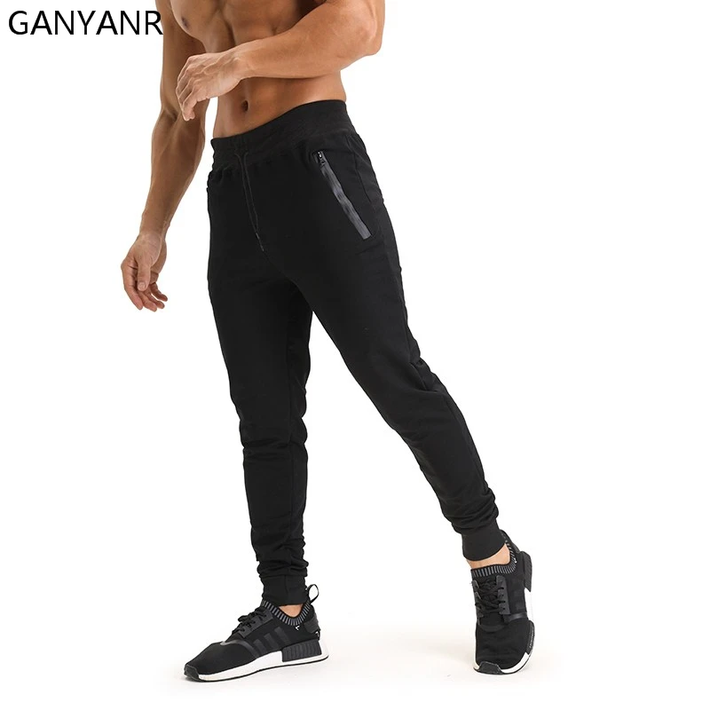 

GANYANR Running Pants Men Sport Leggings Jogging Basketball Training Fitness Gym Athletic Football Sweatpants Elastic Workout