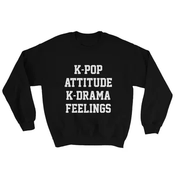 

K-Pop Attitude K-Drama Feelings Sweatshirt Women Korean Pop Kpop Crewneck Sweatshirts NCT127 Hoodies