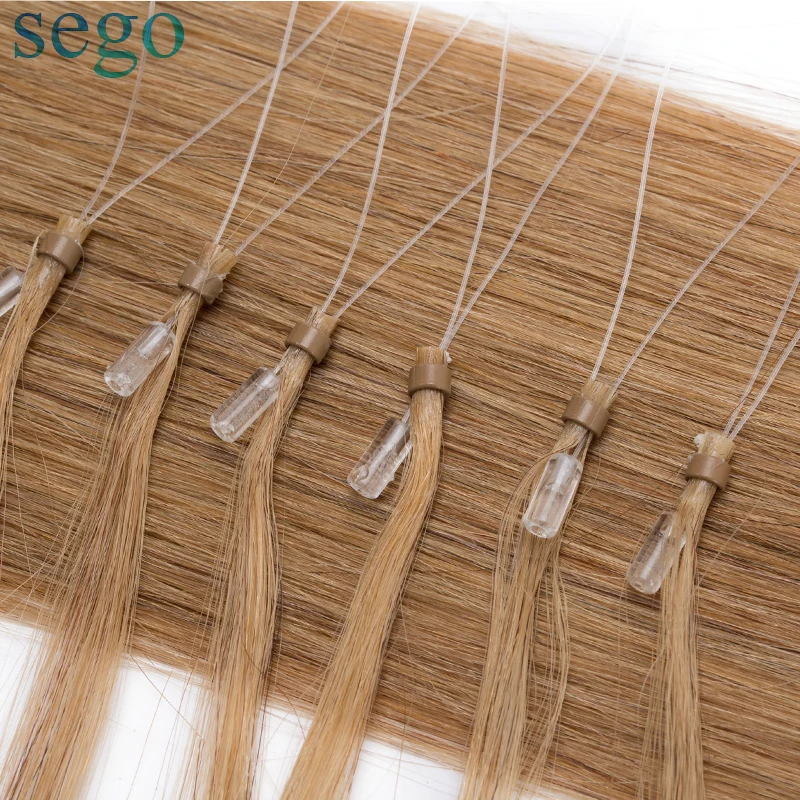 SEGO 1" 18" 2" 22" 2" прямые волосы с микро-бусинами для наращивания, не Реми, человеческие волосы на микро-петлях 0,5 г/локон 100 шт