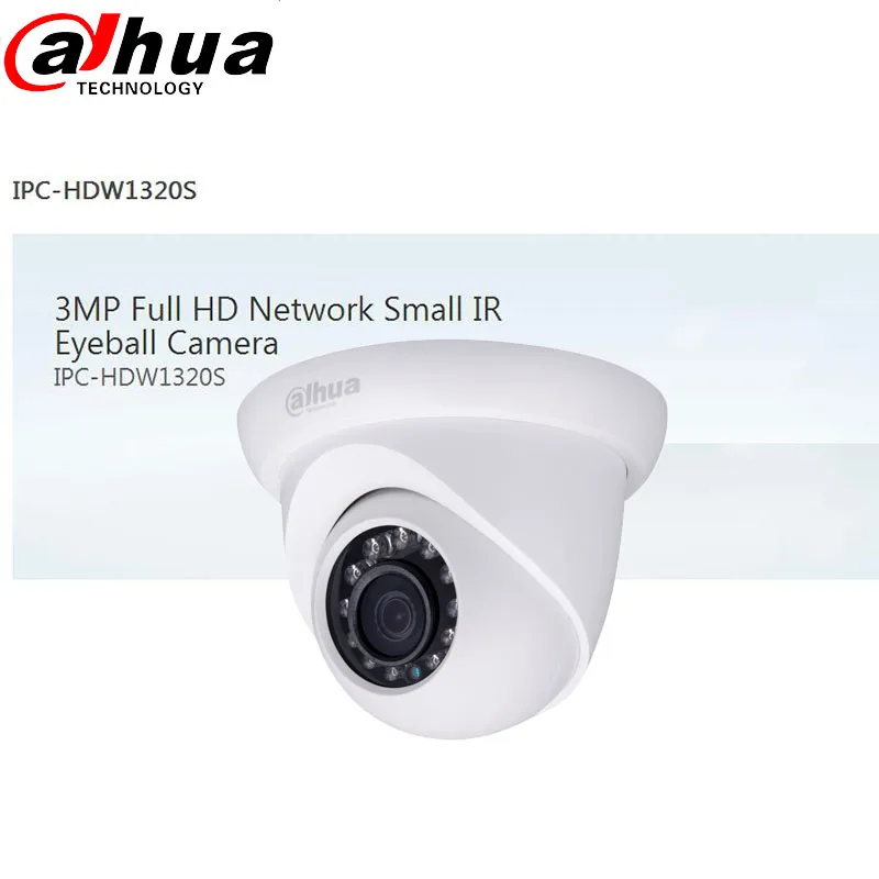 

DAHUA IP Camera 1.3MP Lens 3.6mm HD Network Small IR Eyeball Camera DH-IPC-HDW1320S H.264 Support POE and Onvif English version