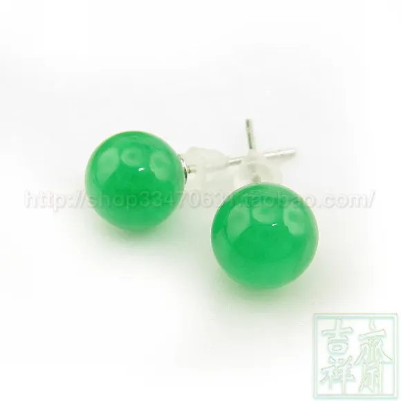 2017 Hot 925 Silver Needles Green Jade Stud Earrings Chinese 2017 Hot 925 Silver Needles Green Jade Stud Earrings Chinese Men And Women Can Bring
