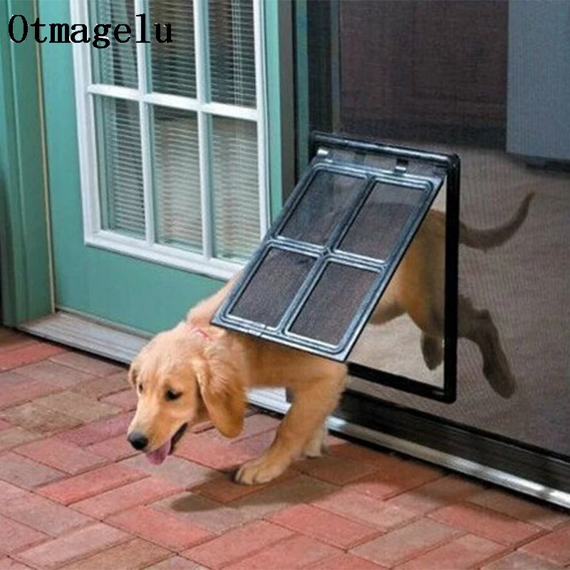 Lockable Plastic Pet Dog Cat Kitty Door For Screen Window Security
