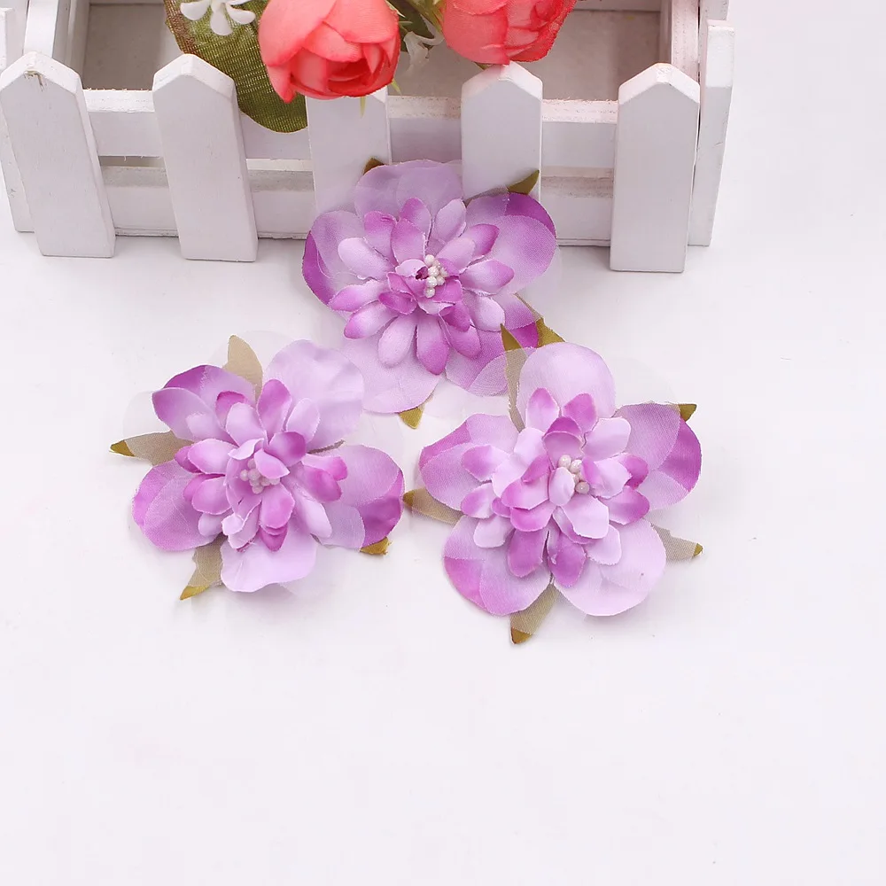 10 шт. 6 см шелк искусственный цветок вишни свадебные декоративные ручной работы цветок DIY орех шляпа столовые приборы украшения Ремесло поддельные цветы - Цвет: purple