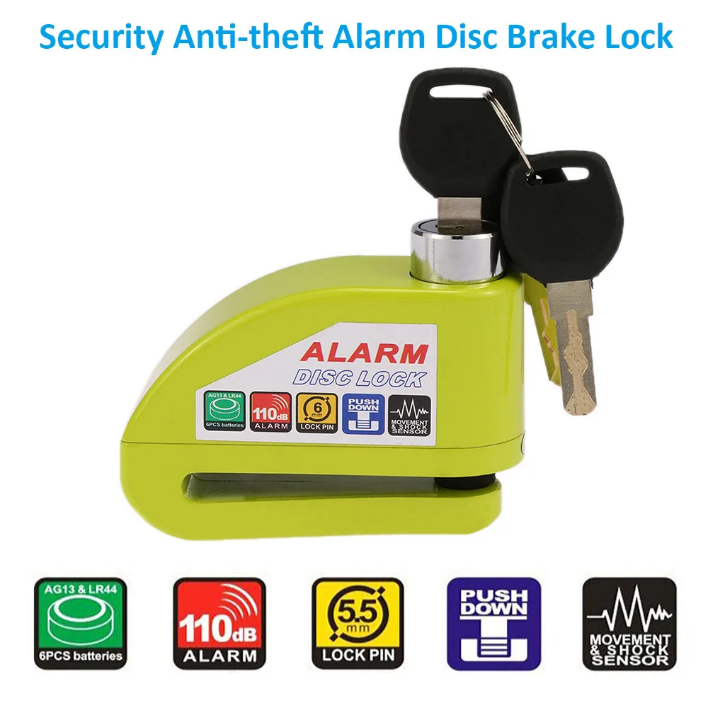 

Motorcycle Theft Protection Lock Bicycle Disc Brake Anti-theft Security Lock Moto Alarm Protection System Warning Alert 3 Keys