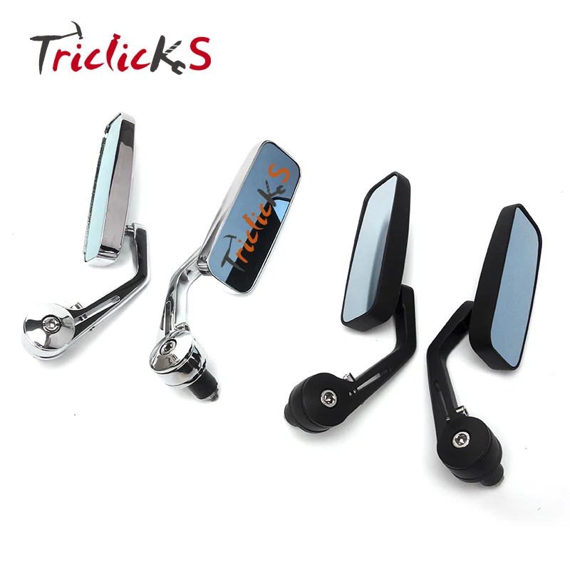 

Triclicks Universal Black Chrome Motorcycle CNC 7/8" 22 Bar End Side Rearview Mirrors Anti-Glare Left Right New Rear View Mirror