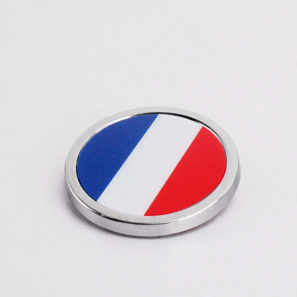 

1 Pcs Car Exterior Accessories France Flag Sticker Metal MINI Round Emblem For Toyota Rover Dodge Skoda Audi