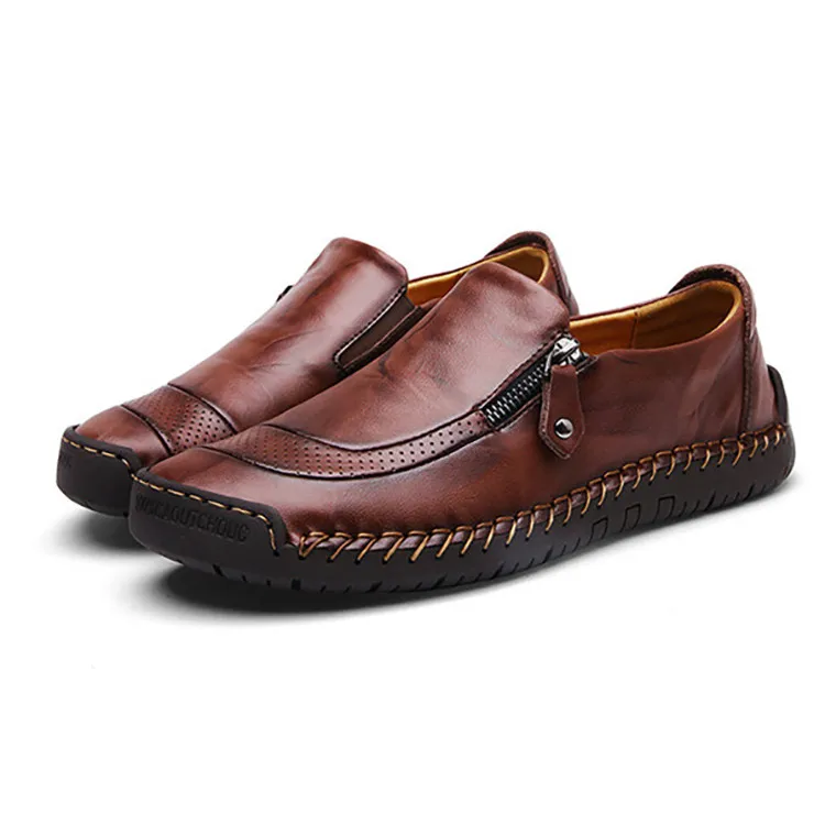 Merkmak/классическая мужская обувь; лоферы; повседневная мужская обувь; качественная удобная кожаная обувь; мужская обувь на плоской подошве; мокасины на молнии