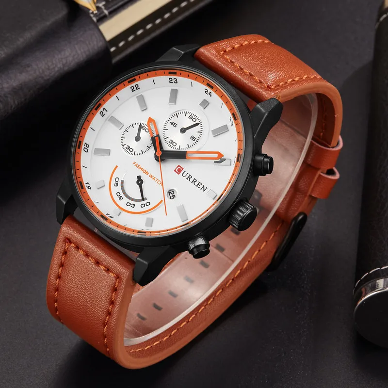 New Relogio Masculino Curren Quartz Watch Men Top Brand Luxury Leather Mens Watches Fashion Casual Sport Clock Men Wristwatches