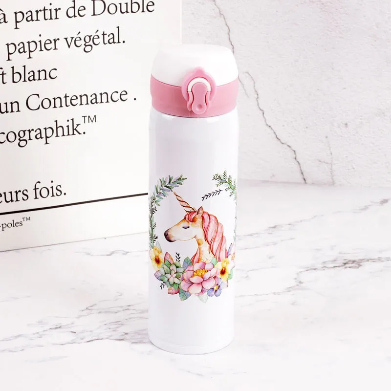Cute Cartoon Unicorn Vacuum Thermos Stainless Steel Thermocup Travel Thermal Bottle Coffee Cup Insulated Water Bottles8