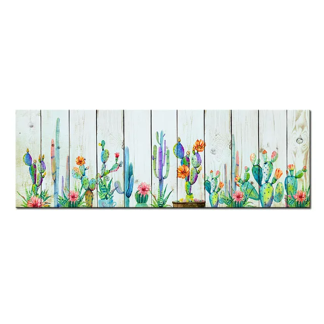 Watercolor-Painting-Green-Cactus-Canvas-Wall-Art-Pictures-Wood-Grain-Canvas-Prints-Artwork-Nordic-Art-Wall.jpg_640x640