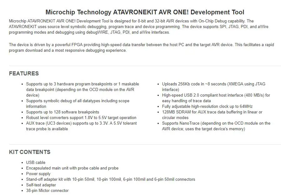 ATAVRONEKIT INFO