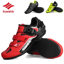 Santic, 3 цвета, нескользящая спортивная обувь для шоссейного велоспорта, мужская обувь на резиновой подошве, дышащая велосипедная обувь