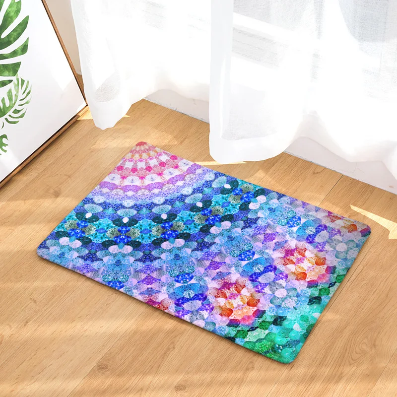Весенний ковер бегун ковры геометрический Коврик Зеленый Фиолетовый Синий блестящие цветочные коврики