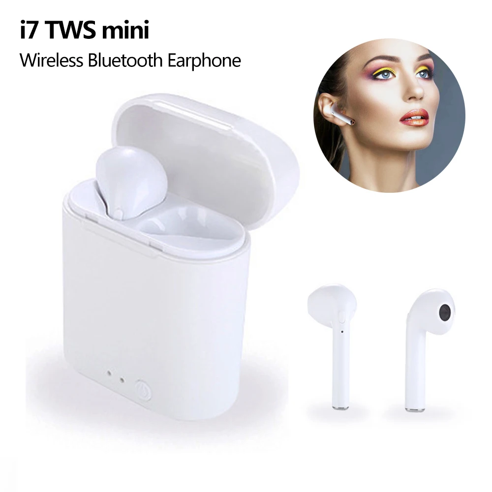 Мини беспроводные Bluetooth наушники i7tws мини стерео вкладыши гарнитура с зарядным