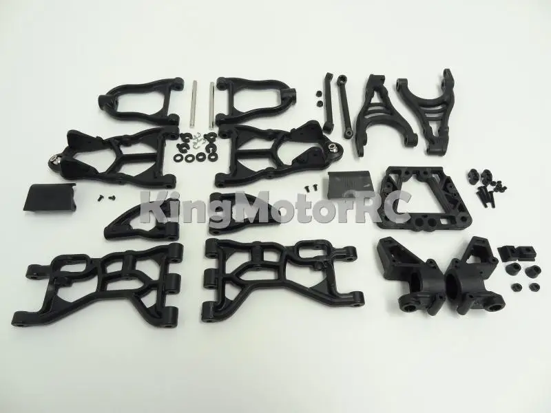 King Motor Upgraded Black Nylon Suspension Arms & Parts Kit Fits HPI