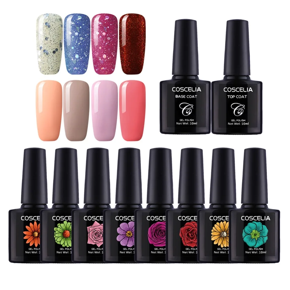 8PC Nail Polish Manicure Set with Base &ampTop Coat 10ml Soak Off Gel Vanishes Art Tools Sets Kit All For | Красота и здоровье