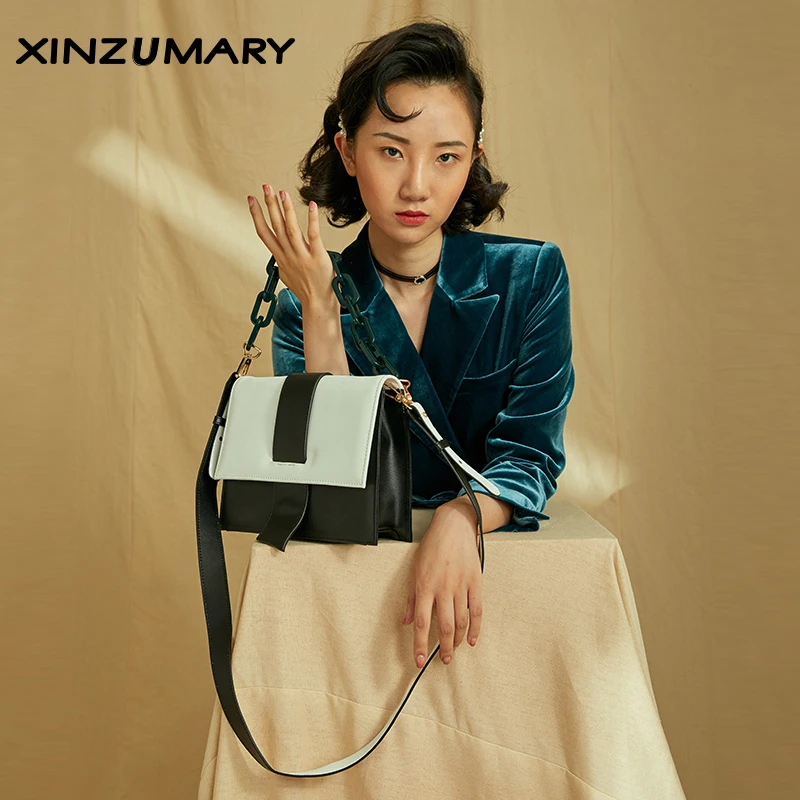 

Designer acrylic chain ladies handbag leather Messenger bags simple large capacity 2019 sac main femmel new shoulder bags