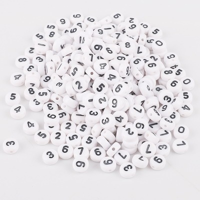 Round Flat Alphabet /Letter Acrylic Spacer Beads 10 Colors size 7mm For fashion jewelry DIY Bracelet Necklace
