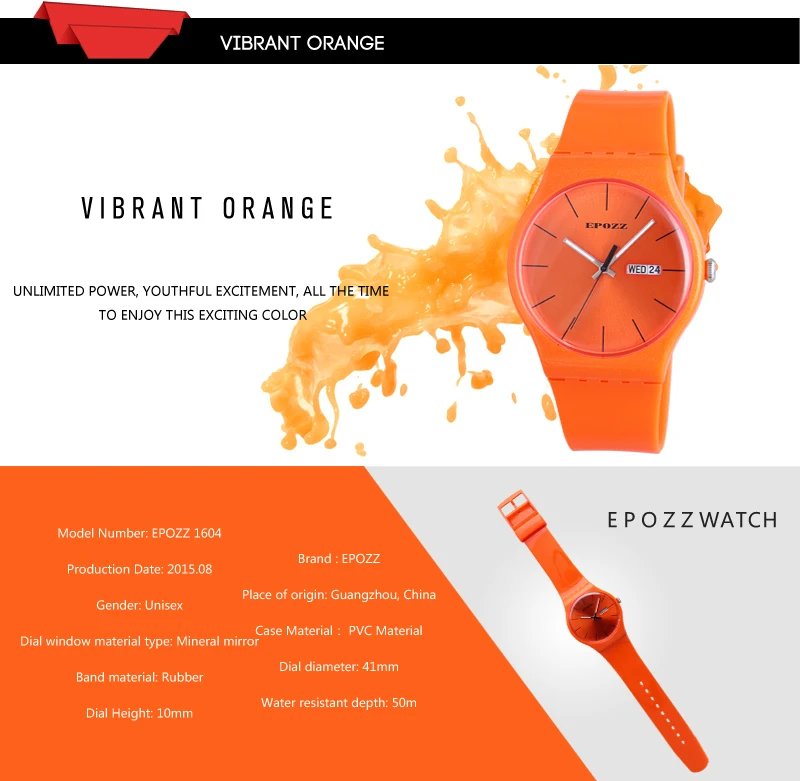 EPOZZ модные повседневные женские часы, женские кварцевые часы, простой креативный дизайн, аналоговые зеленые часы, отображение недели, японский механизм E1604