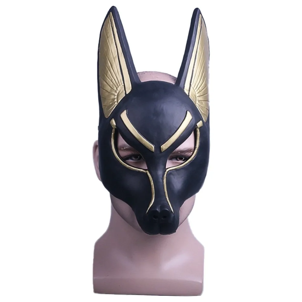 Egyptian Anubis Cosplay Mask PVC Full Face Mask Wolf Head Jackal 
