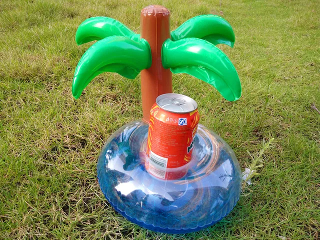 HOT!1pc Cartoon swimming party resort Inflatable Water Floating Coke Cup Holder Stand Station Pool Bath Toy Drink coasters 3