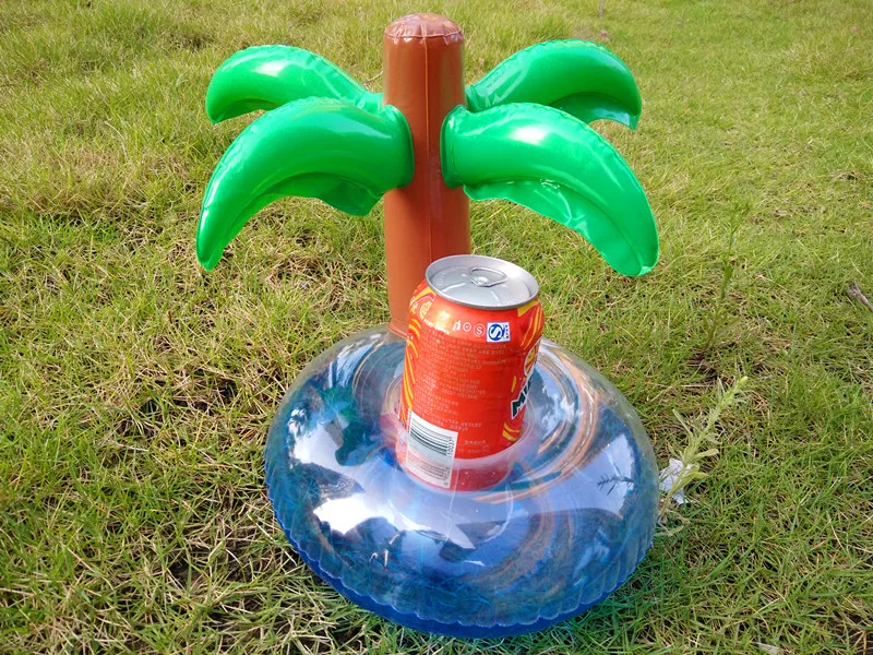 HOT!1pc Cartoon swimming party resort Inflatable Water Floating Coke Cup Holder Stand Station Pool Bath Toy Drink coasters