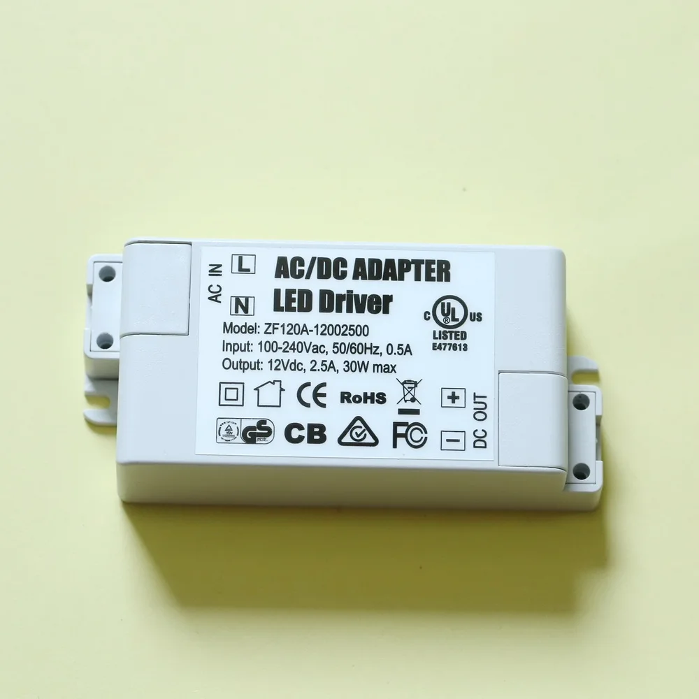 50 шт./лот, DC12V 2.5A, 30Вт Постоянный СВЕТОДИОДНЫЙ регулятор напряжения