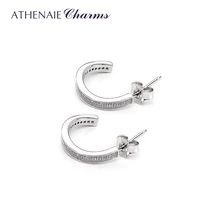 ATHENAIE, натуральная 925 пробы, серебро, прозрачный Круглый фианит, серьги для элегантного дизайна, женские вечерние ювелирные изделия