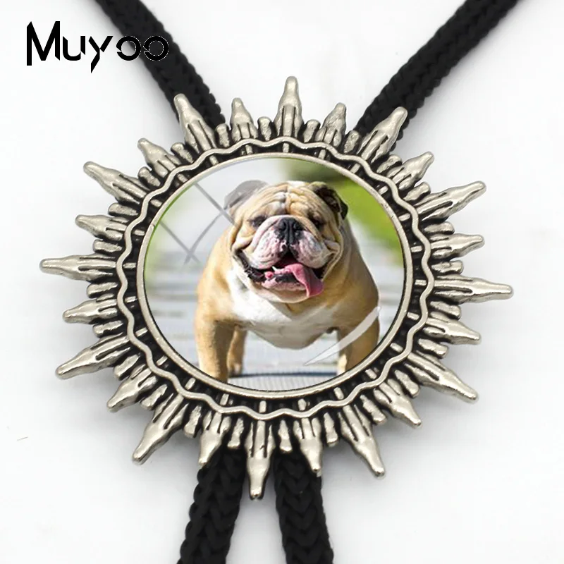 BOLO-0089 модное поступление милый стиль Галстук боло wowboy милый неудобный бульдог стеклянный круглый кабошон мужская шея галстук регулируемые Галстуки