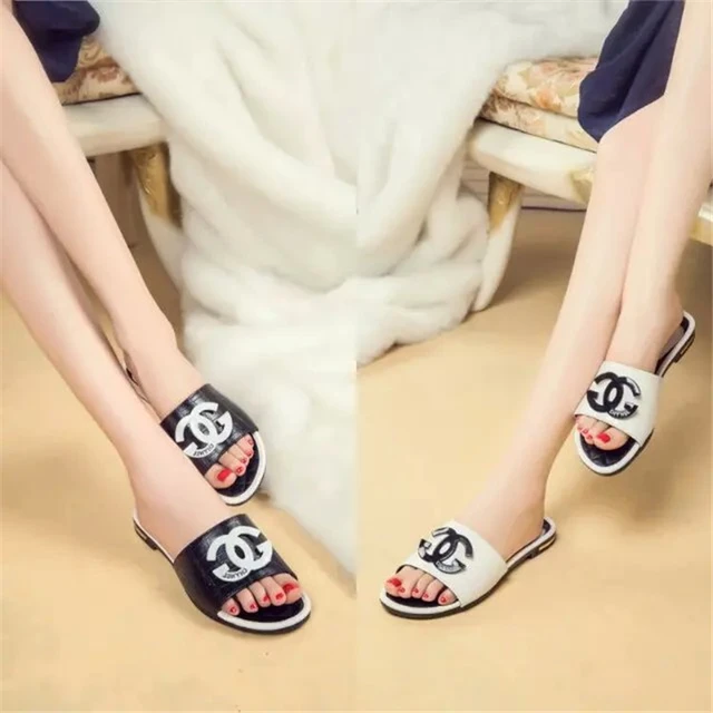 firkant peeling Udseende 2015 New Arrival Women's Brand Summer Fashion Flat Slides Channel CC Shoes  Flat Sandal Women Slippers Lady Sandals, Size 36-39 - AliExpress