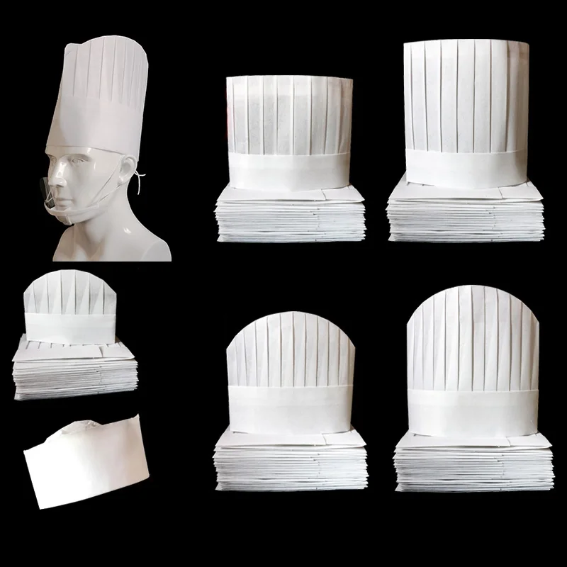 

20 pcs/lot Disposable Chef Hat High quality Thicken Non-woven fabric White cook cap Hotel Restaurant Bread Cake Baker's Hat