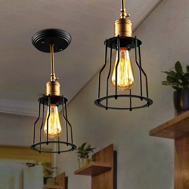 

Edison Pendant Light Creative Vintage Industrial Pendant Lamp iron staircase aisle ceiling Edison Industrial lamps