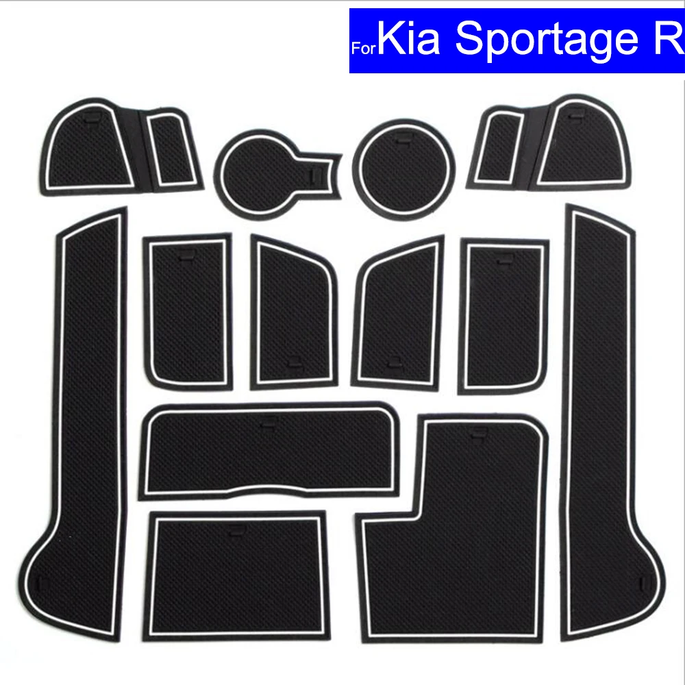 

Non-slip Car Door Slot Mats Carpets Position Cup Holder Pads For Kia Sportage R 2011 2012 2013 2014 2015 2016 Door Groove Mat