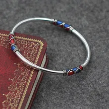 Fyla Mode Cloisonne Enamel Bangle 100% 925 Sterling Silver Bracelet Bangle For Men Women Thai Silver Jewelry PKY296 Fyla Mode Cloisonne Enamel Bangle 100% 925 Sterling Silver Bracelet Bangle For Men Women Thai Silver Jewelry PKY296
